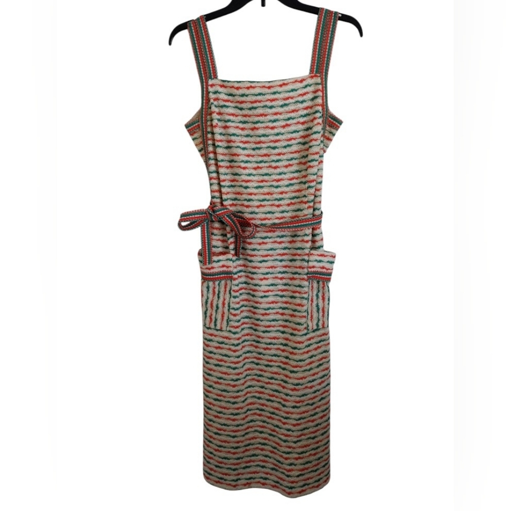 Hanro Siesta Striped Multicolor Vintage Knit Sleeveless Dress Size 42